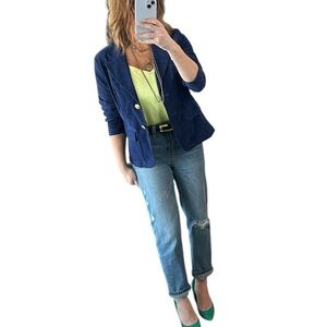 Vintage Deep Amethyst Corduroy Fitted Blazer